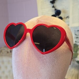 NWT Heart Shaped Sunglasses from Amozon OS Red